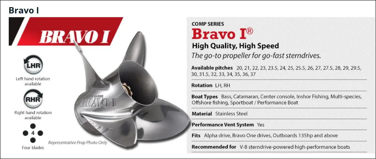 helice bravo i inox 4 pas