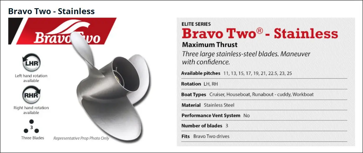 helice bravo two inox